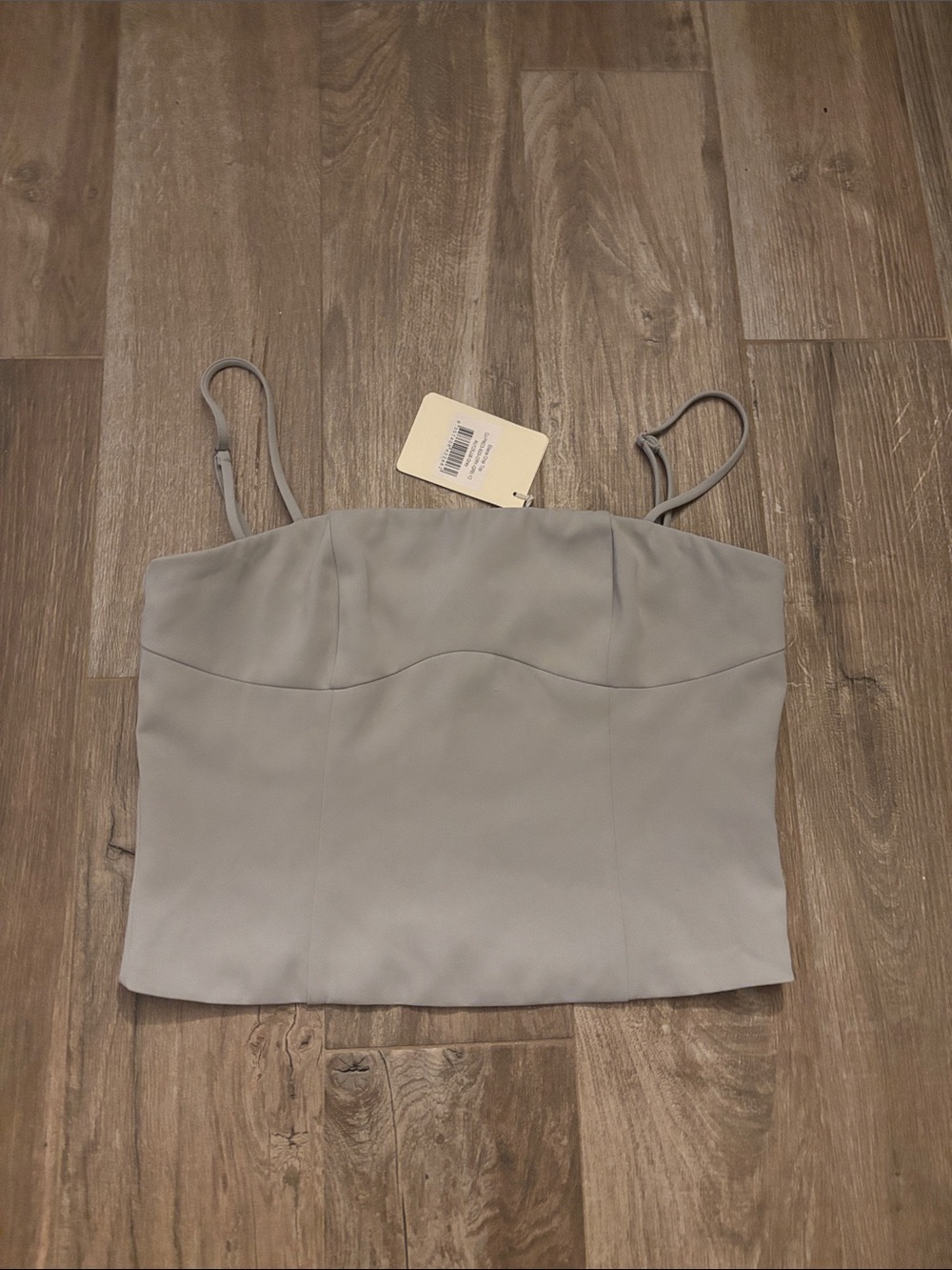 Light Gray Spaghetti Strap Crop Top